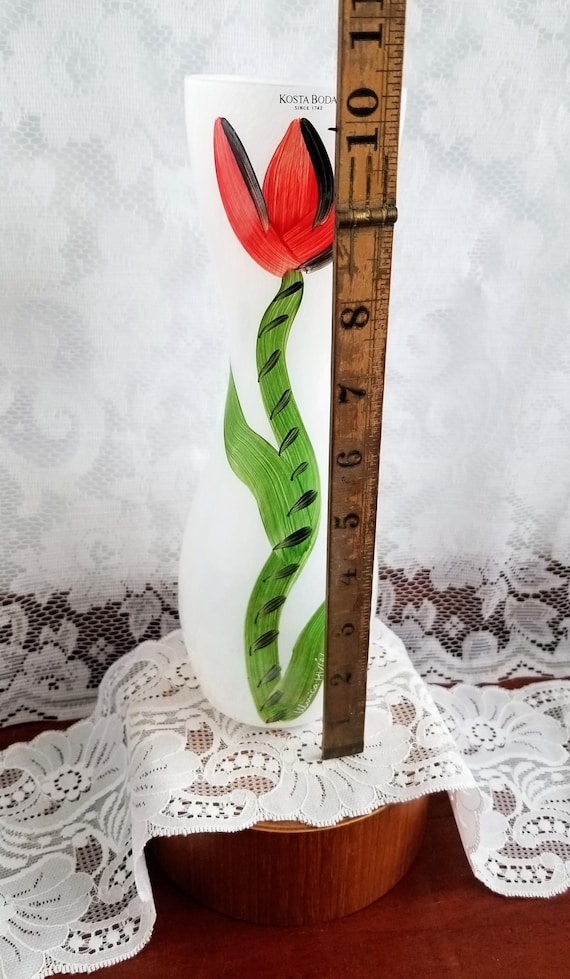 Vintage Kosta Boda 'tulipa' Tulip Collection Art Vase- Hand Blown