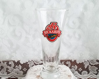 Rickard's Brewery Quality Beer Glass- Signed E.H.Rickard -Collectable- Barware-Bar Decor- Glass is 7 1/2 inches tall- Great for a Cold Beer!