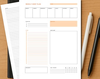 Planificador semanal para propietarios de tiendas Etsy / Página imprimible para planificar negocios / Organizador para pequeñas empresas / Descarga digital en PDF