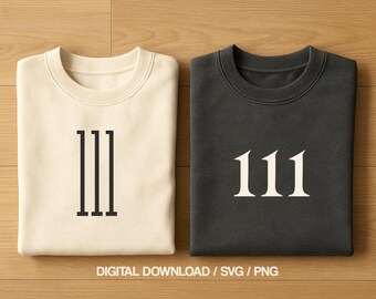 Ensemble de 111 nombres angéliques SVG PNG | esthétique minimaliste | Fichier de coupe Cricut