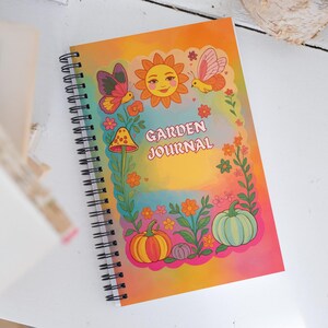 Garden Journal Notebook – Cute Cottagecore Spiral Notebook, Gardening Planner, Floral Mushroom Journal, Nature Lover Gift