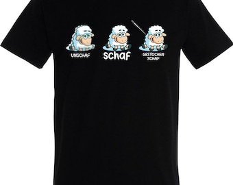 lustige Schafe schaf unschaf Wortspiel Schafherde witzig T-Shirt