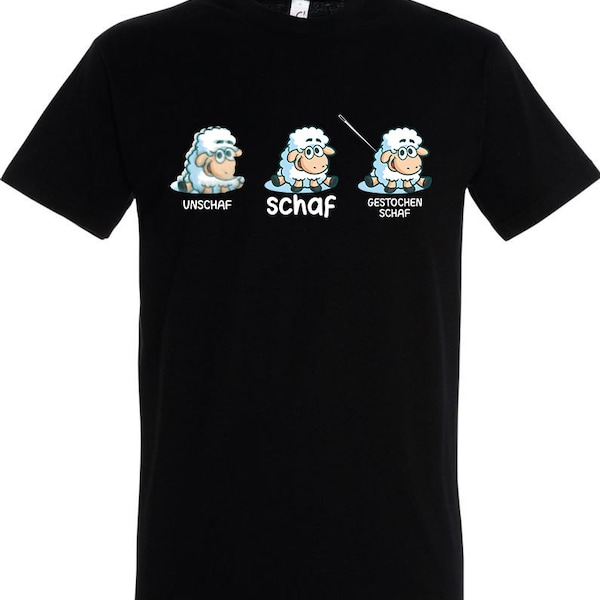 lustige Schafe schaf unschaf Wortspiel Schafherde witzig T-Shirt