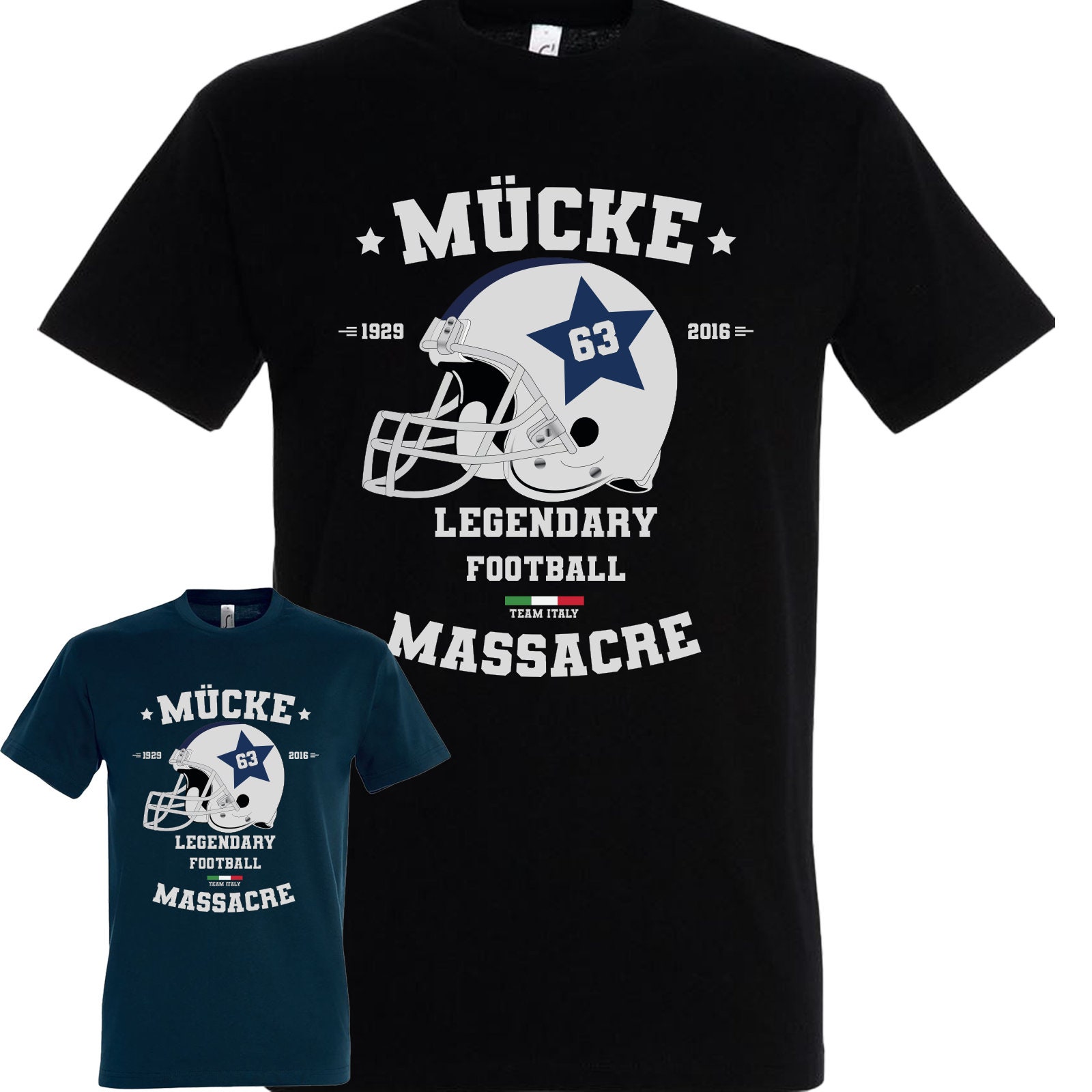 T-shirt Humour 'Mücke 63' Avec Motif Bulldozer American Football - Tailles S à 5XL