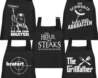 Grillschort voor heren met spreuk – grappig BBQ-schort, grillfeestcadeau voor heren, grillaccessoires voor Vaderdag, leuk kookschort voor heren, grillen
