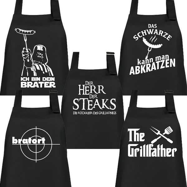 Grill apron fun grilling party cooking apron BBQ apron gift sayings professional