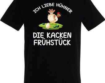 Fun T-Shirt Ich liebe Hühner - Sarkasmus Ironie Sprüche  Herren Shirt Kult Gag