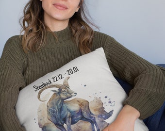 Kissen mit Namen Pillow mit Sternzeichen personalisiert mit deinem Wunschname Spruch Geschenkidee zum Geburtstag personalisiertes Geschenk