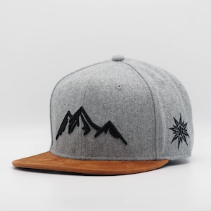 Bergstoff Mountain Peaks Snapback Cap Allgäu Bavaria Alps Bavarian Hiking Edelweiss Cap Allgaeuer Trachten Baseball Cap adjustable image 2