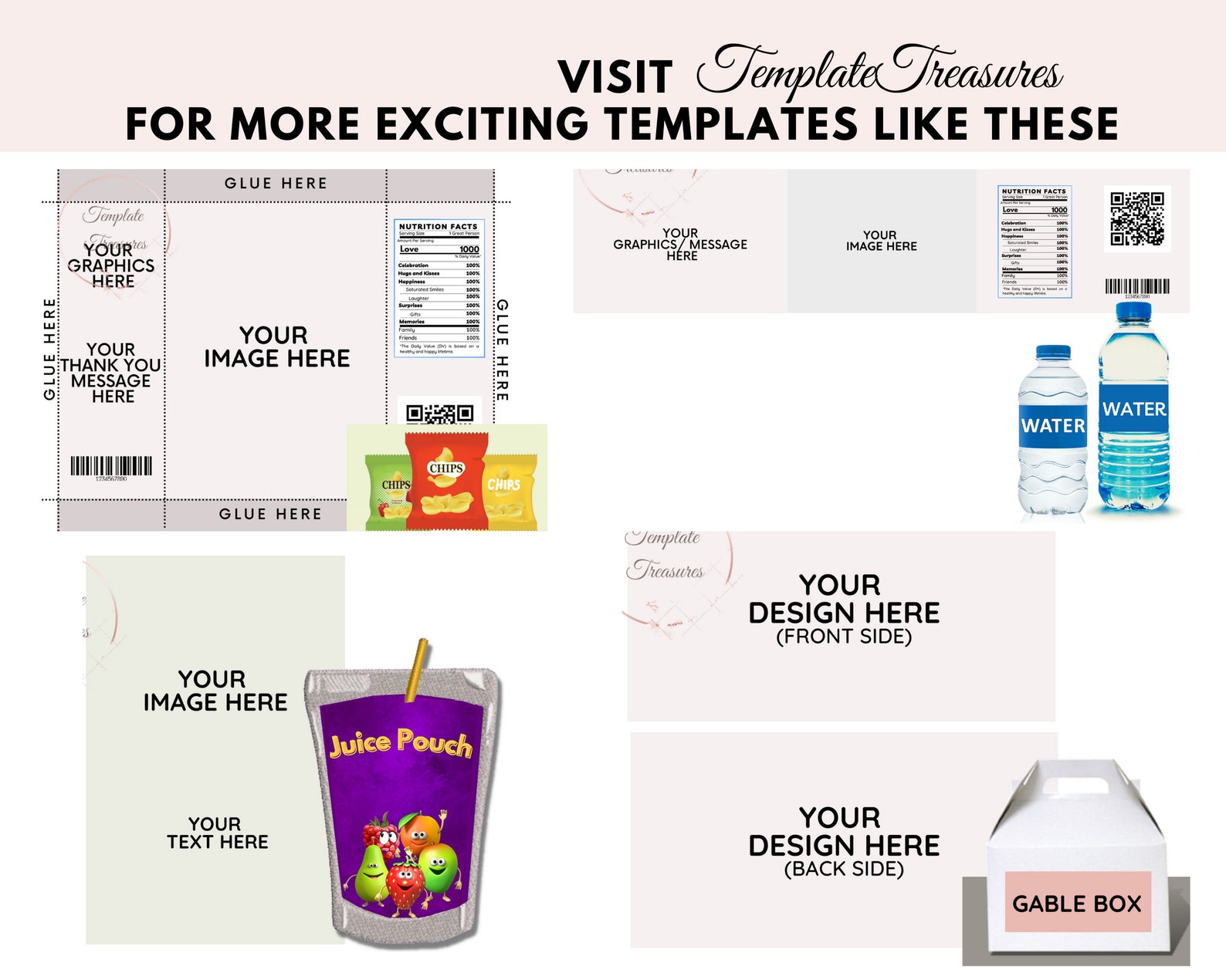 Pringles Can Label Template Mini Pringles Label Chip Bag Etsy Australia