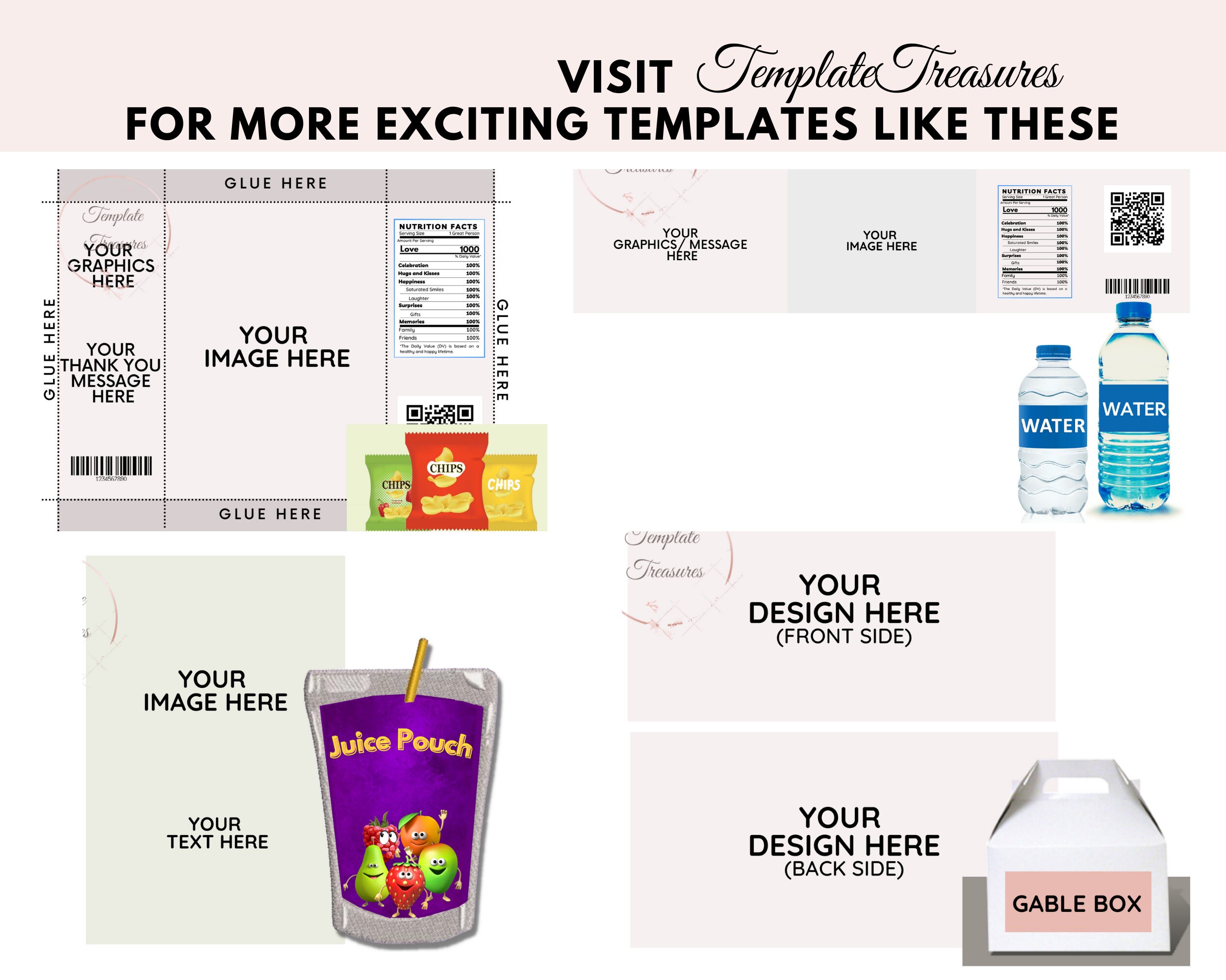 Juice Box 6.75 Oz. Wrapper Template Juice Box Drink Wrapper Etsy Finland