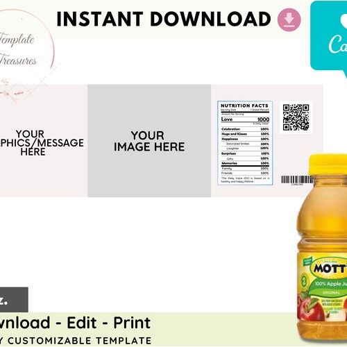 Juice Pouch Label Template Chip Bag Template Instant Etsy