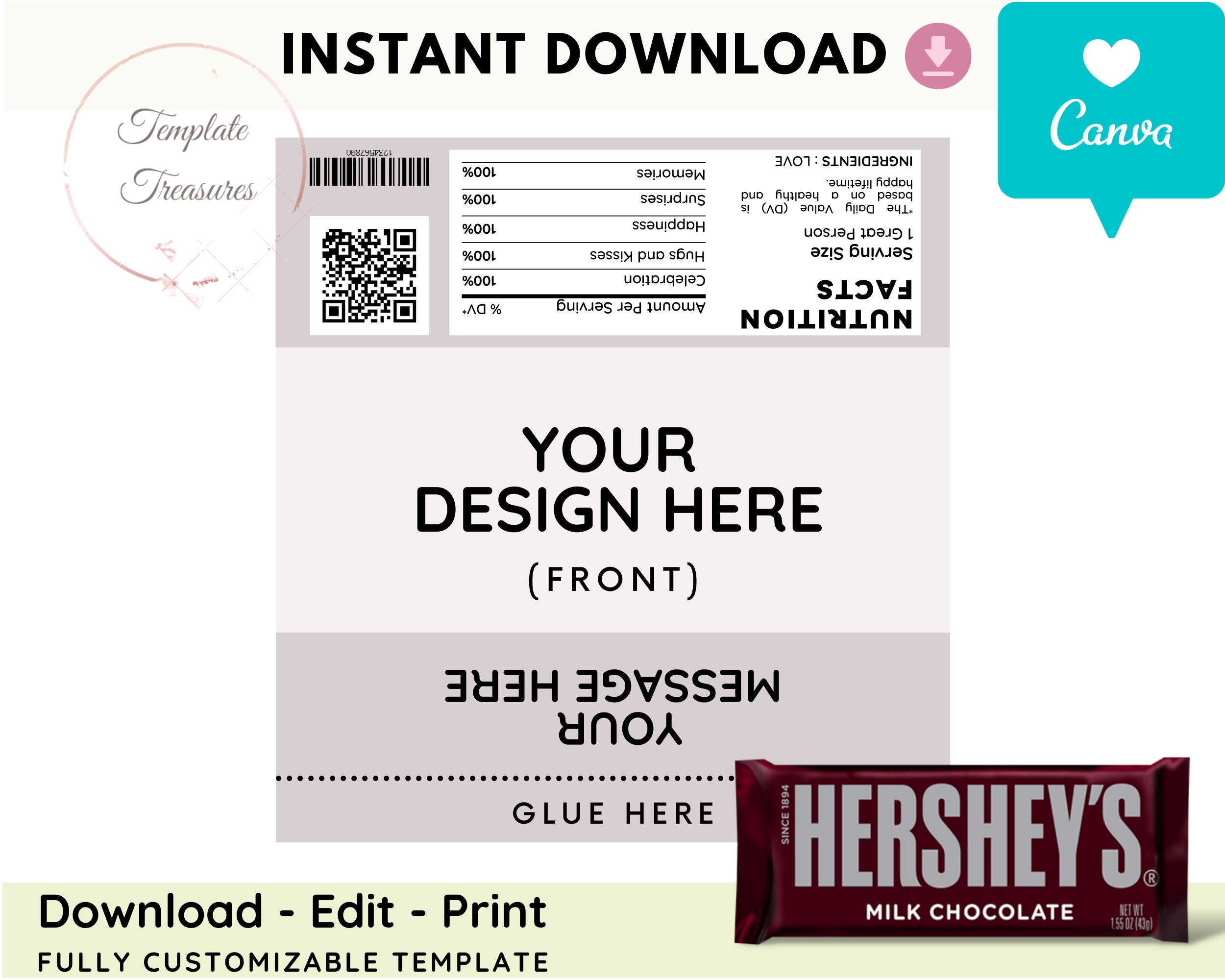 free template hershey bar wrapper