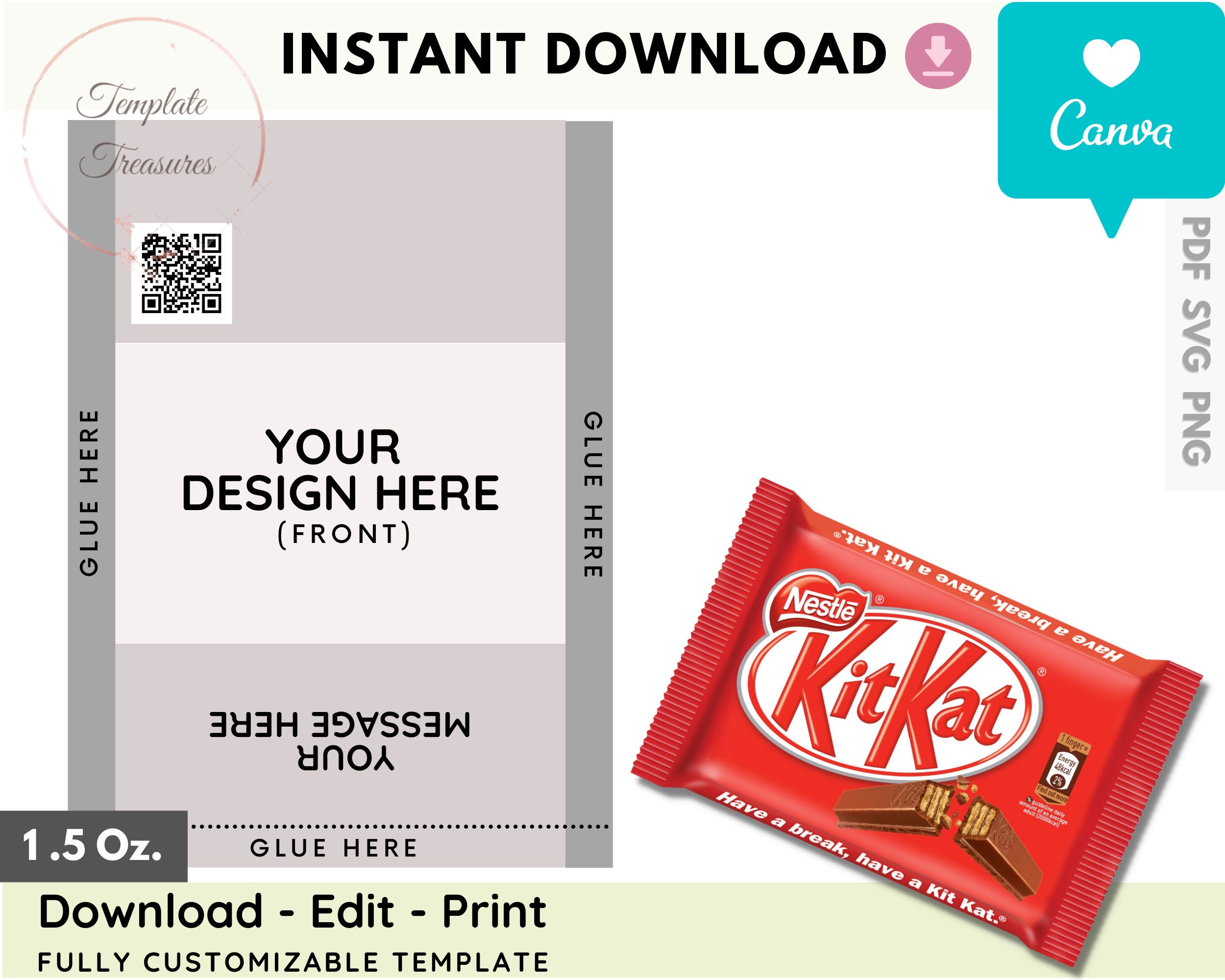 Kit Kat candy wrapper template, Kit Kat wrapper template, Chip bag te…