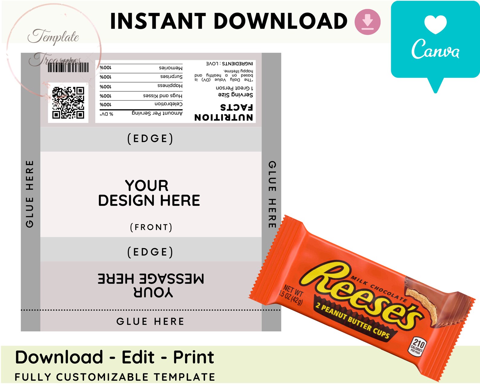 Reese's wrapper template Reeses wrapper template Chip Etsy