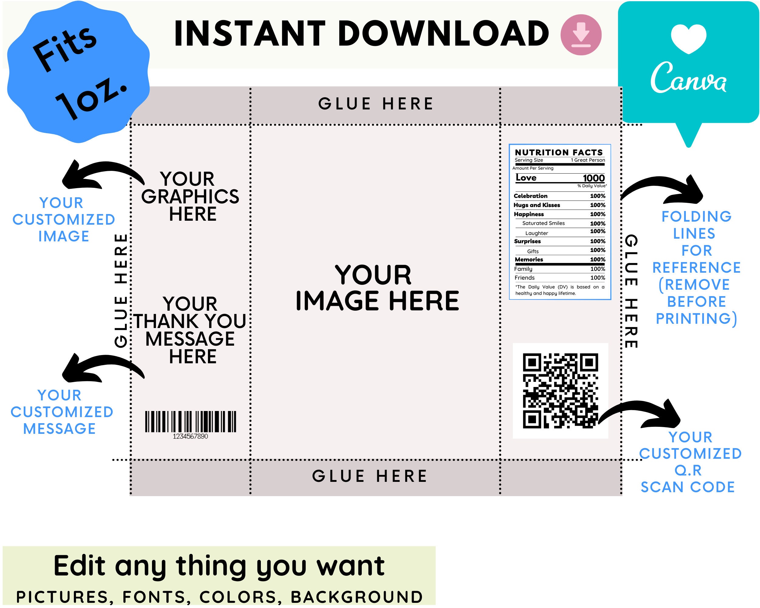 Chip Bag Template Size