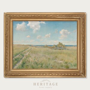 Vintage Coastal Landscape Painting, Digital Print, Digital Landscape Print, Coastal Art Print, Landscape Oil Painting, Coastal Painting