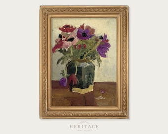 Vintage Floral Still Life, Still Life Painting, Floral Oil Painting, Flower Painting, Flower Art Print, Vintage Floral Print, Still Life