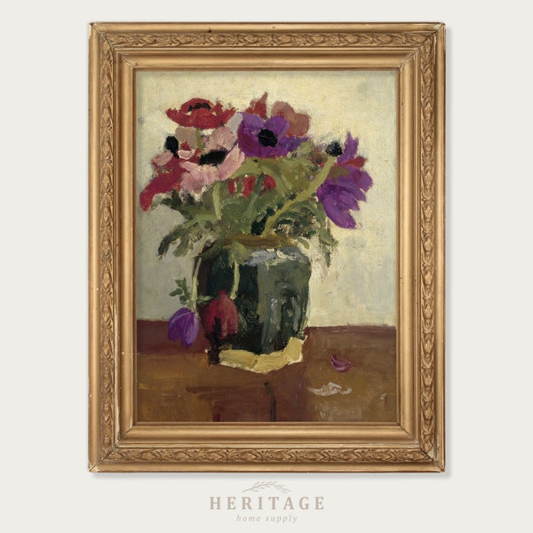 Vintage Floral Still Life, Still Life Painting, Floral Oil Painting, Flower Painting, Flower Art Print, Vintage Floral Print, Still Life