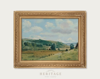 art paysager vintage, impression numérique, art d’arbre imprimable, peinture à l’huile antique, campagne, scène forestière, mur de galerie, impression instantanée