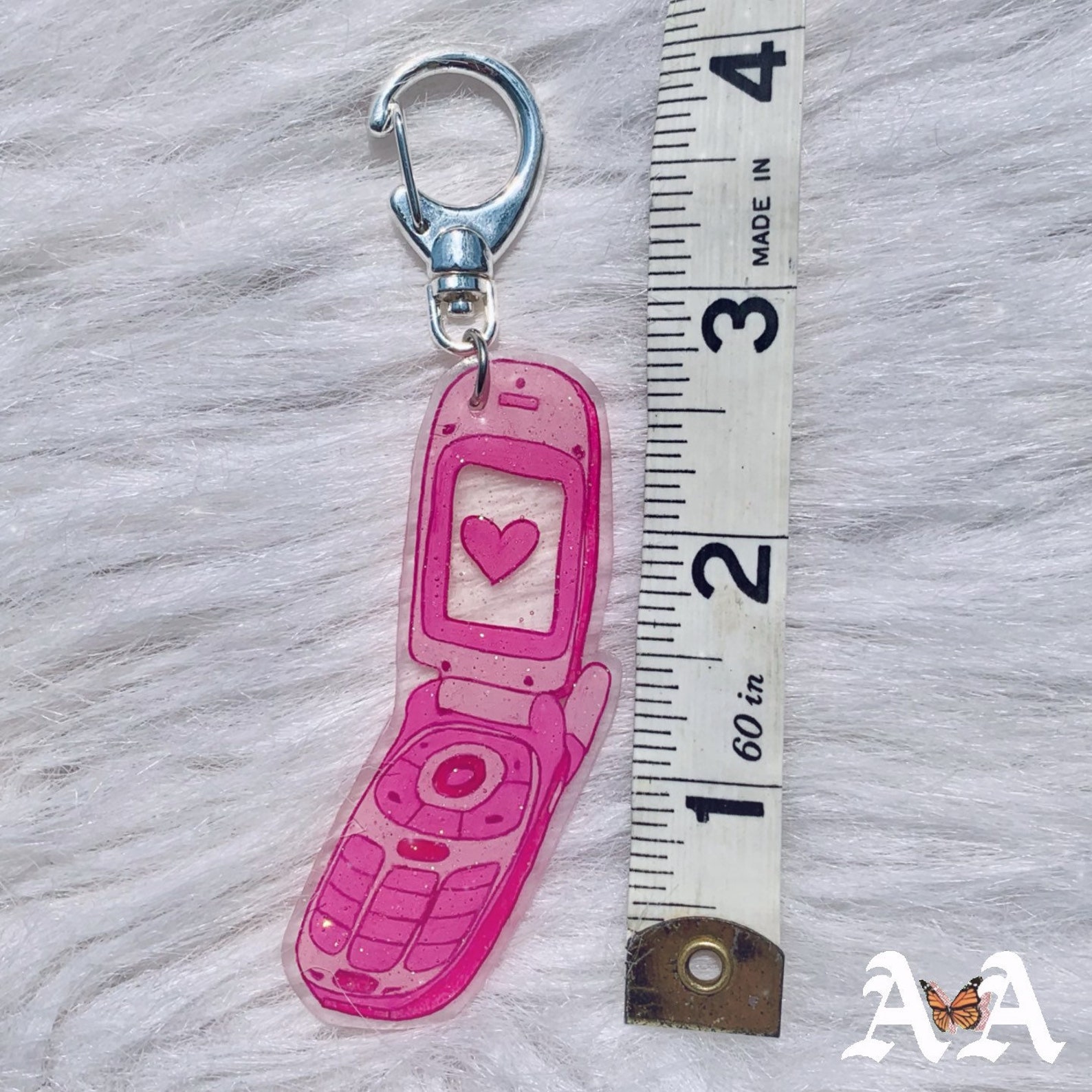 Y2K Retro Flipphone Keychain 3 Etsy