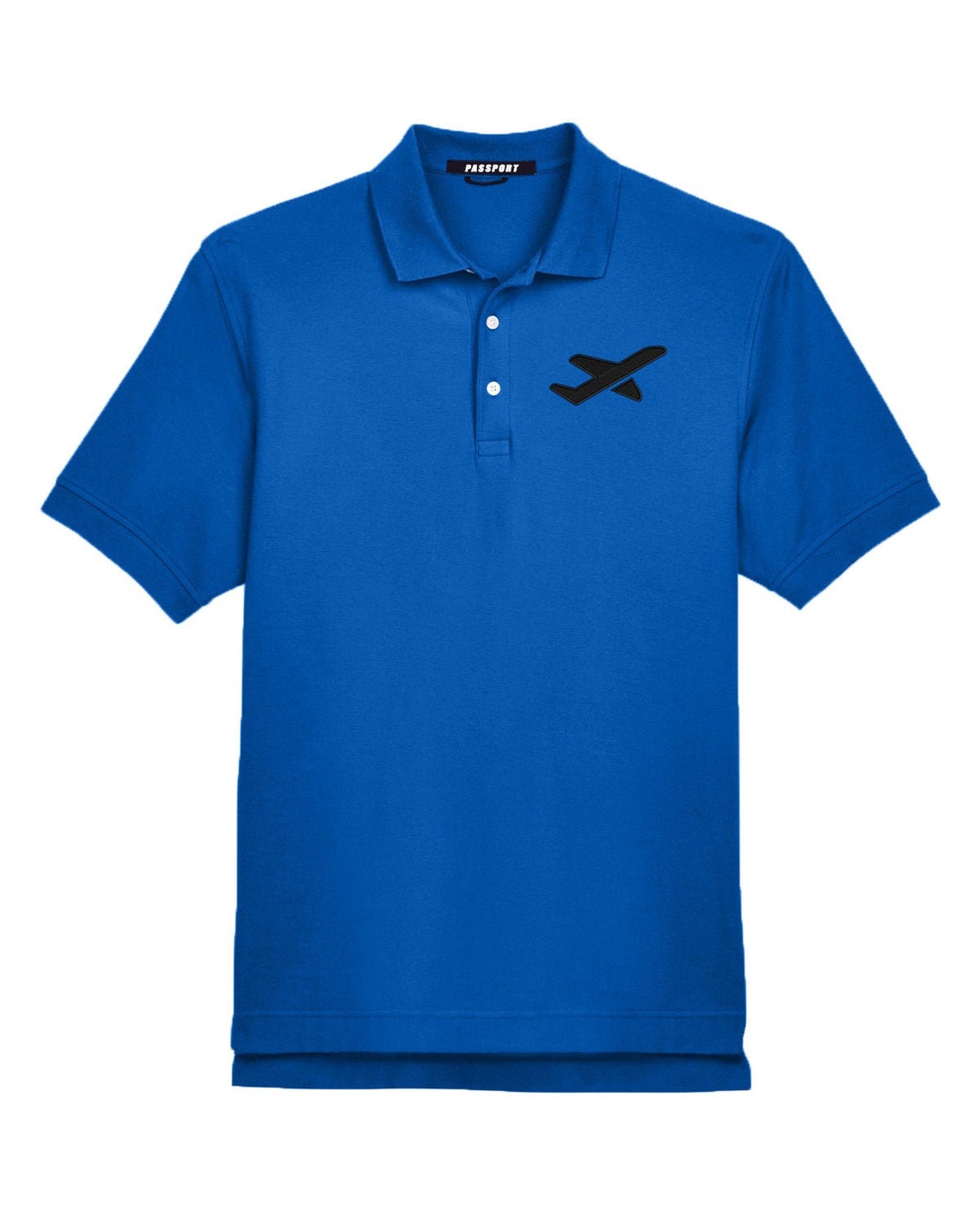 Blue Men's Pima Pique Cotton Polo Shirt Etsy