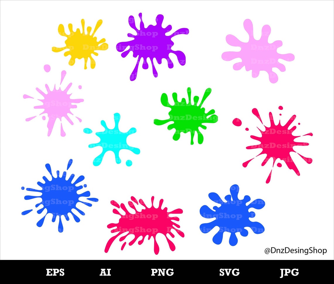 Big Paint Splatter Svg Bundle Paint Splats Svg Paint Svg Etsy Ireland