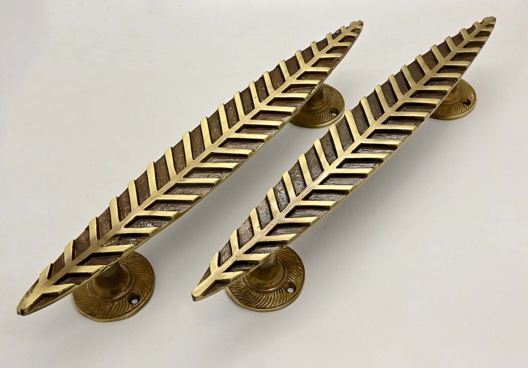 Leaf Design Brass Door Handles,12 Inch Brass Handles ,handles for Home