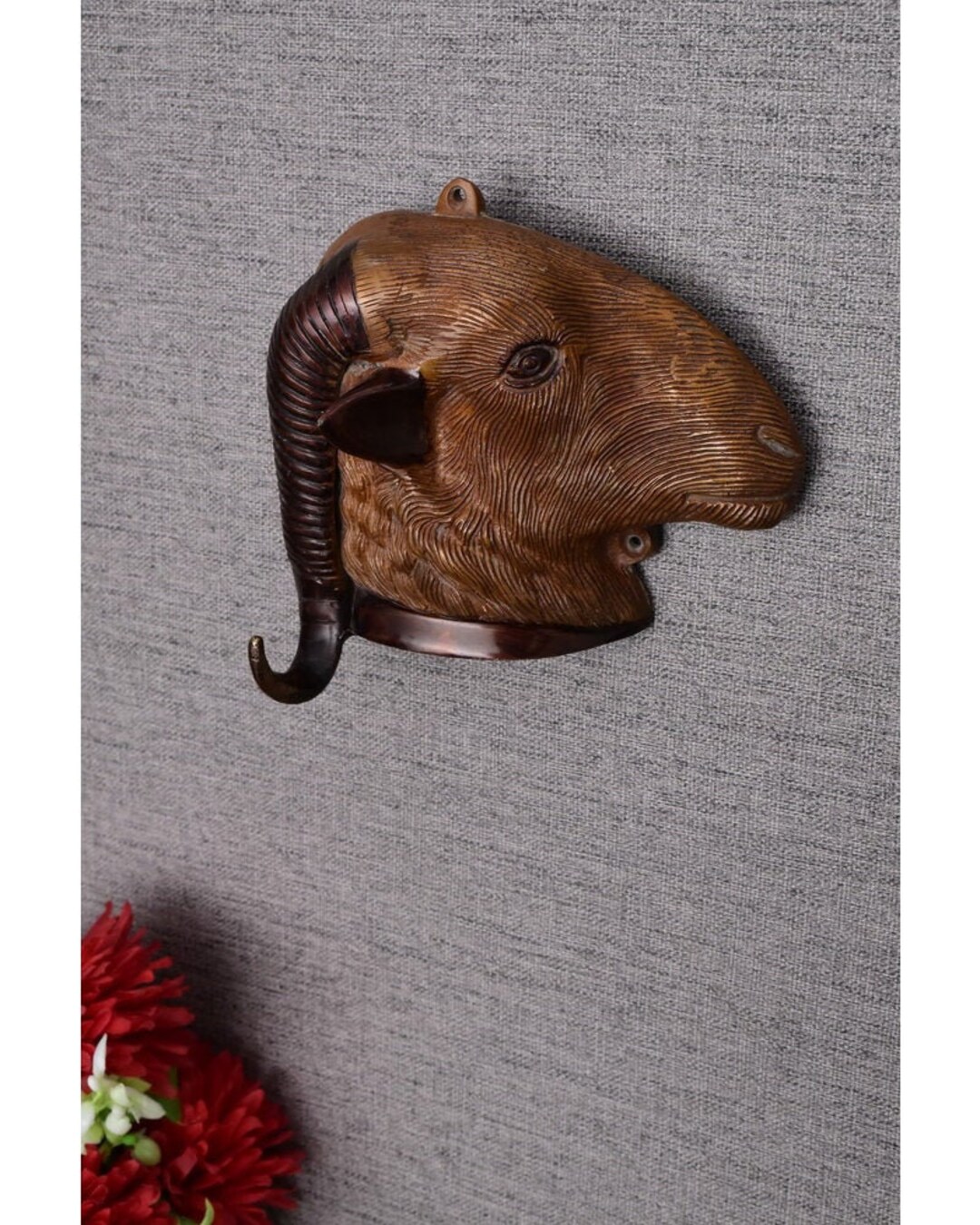 Animal Face Wall Mount Decor.goat Face Wall Hanging,faux Animal Skull