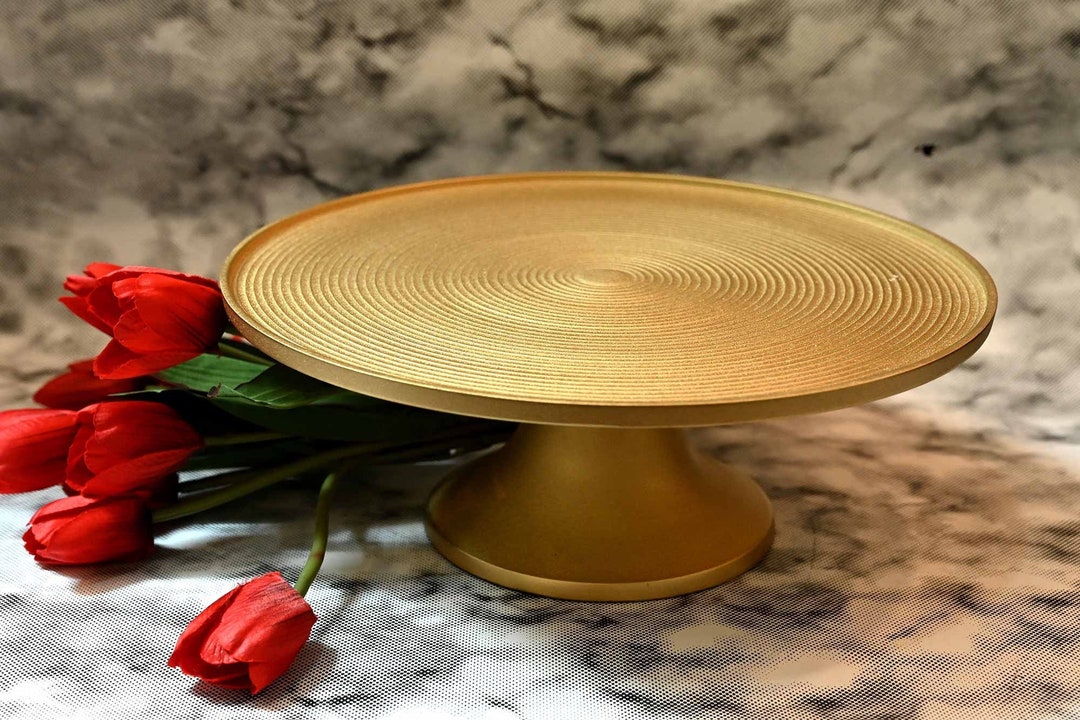 12inch Golden Cake Standwedding Cake Standmodern Cake Etsy