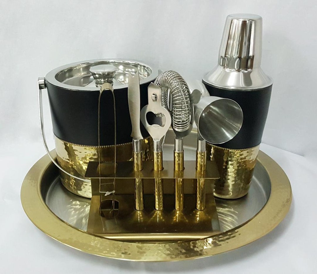 7 Pcs Cocktail Shaker Mixer Bar Set With Ice Etsy