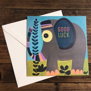 Good Luck Elephant ,Elephant Card, Good Luck Card ,Mother&#39;s Day Card, Encouragement Card, Uplifting Card, Good Fortune Card.