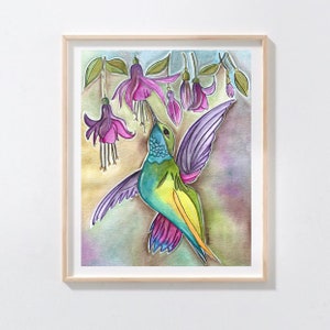 Flat print: Hummingbird Just Pause.