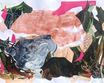 Digging Ophelia out of Her Grave - Abstract Shakespeare Hamlet Painting Collage