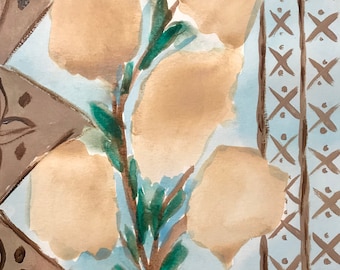 Flowers Pressed During the Moon's Presence in the Daytime Sky - Abstract Flowers Painting