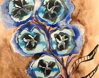 The Thanatos Doctrine - Abstract Flowers Mythology Painting