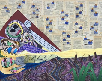He Took Me by the Wrist and Held Me Hard - Shakespeare Ophelia Painting Abstract Primitive