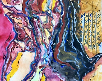 Achilles Blazing in His New Armor - Abstract Painting Mythology Iliad