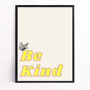 Be Kind printable, kindness wall art, digital download, inspirational quote, classroom poster, kids room decor