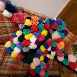 Joyful Rainbow Sweet Coat Jacket Women Coat Boho Romantic Pom Pom Beautiful OOAK