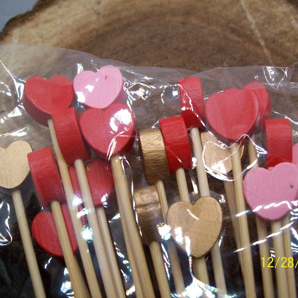 Valentine's Day Bamboo " Heart " Wooden Sticks