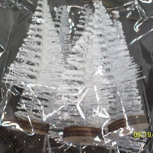 Mini Bottle Brush Christmas Trees  &quot; White &quot;