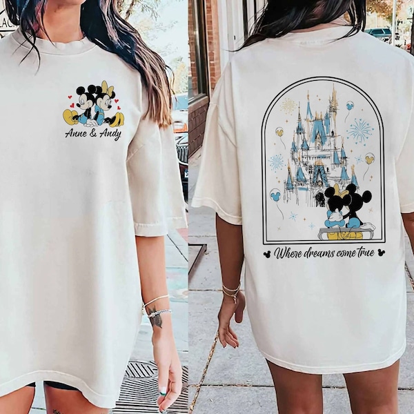 Retro DisneyWorld Mickey Minnie Valentine Shirt, Where Dreams Come True, Disneyland Valentine Couple Shirt, Honeymoon Shirt, Magic Kingdom