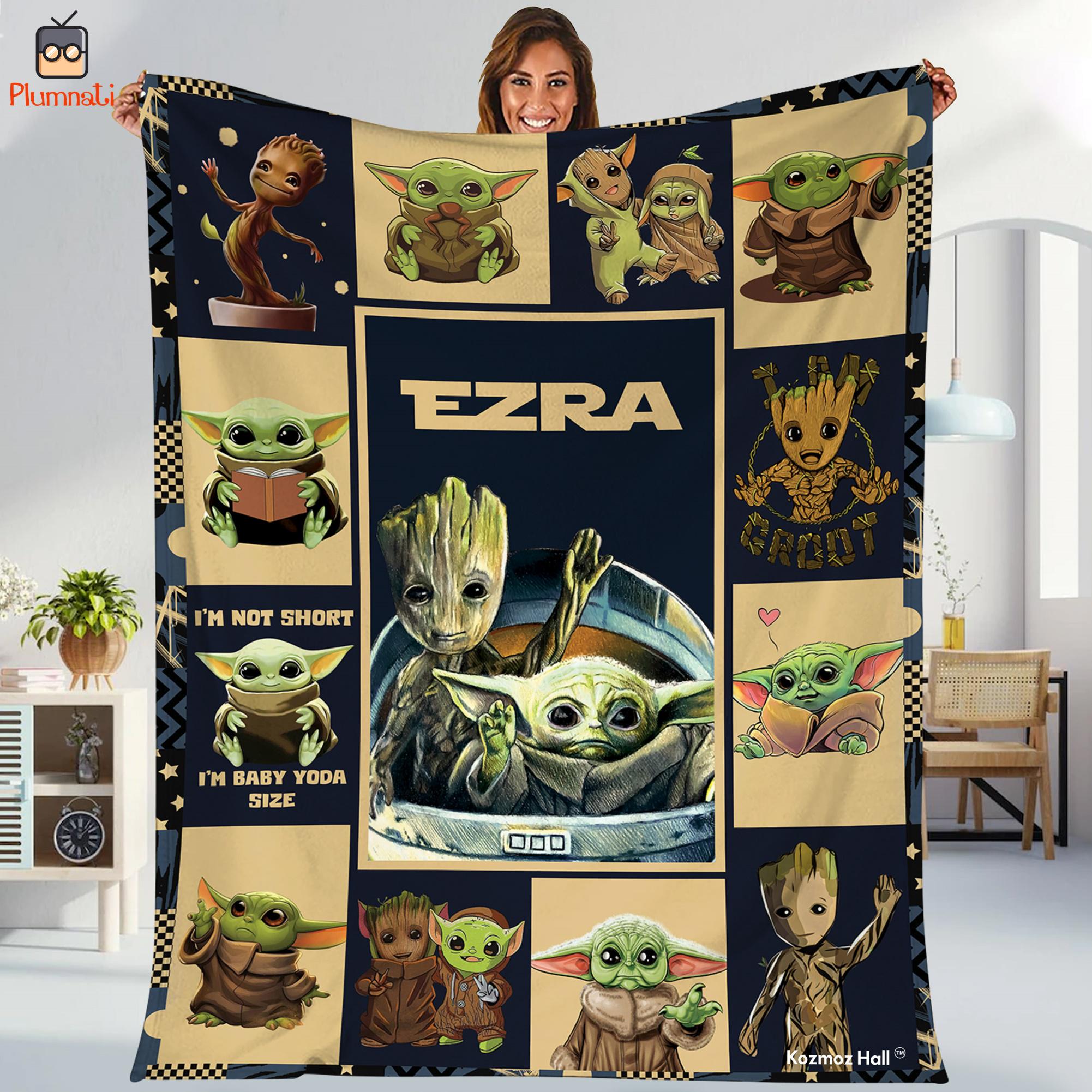 Baby yoda and groot blanket hotsell