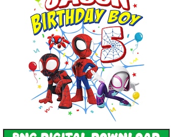 Spidey and His Amazing Friends Birthday Png, Birthday Boy Png, Spidey Ghost Png, Spiderman Birthday Png, Family Birthday Png