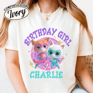 Superkitties Birthday Shirt, Superkitties Bitsy Ginny Sparks Shirt, Superkitties Pounce Birthday Girl Tee, Disneyland Birthday Twodles Shirt