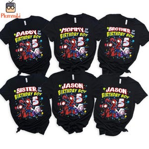 Spidey and His Amazing Friends Birthday Shirt, Spiderman Shirt, Spidey Birthday Shirt, Birthday Boy Shirt, Family Birthday Shirt