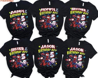 Spidey and His Amazing Friends Birthday Shirt, Spiderman Shirt, Spidey Birthday Shirt, Birthday Boy Shirt, Family Birthday Shirt
