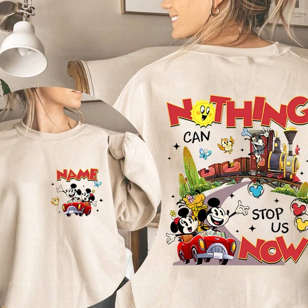 Two-sided Mickey Minnie Runaway Railway Nothing Can Stop Us Now Shirt, Mickey Runaway Railway Shirt, Disneyland Trip shirt, Family Trip 2024