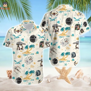 Starwars Hawaii Shirt, Anakin Skywalker Hawaiian Shirt, Summer Button Up Hawaiian Shirt, Starwars Halloween Shirt, Baby Yoda Hawaii Shirt
